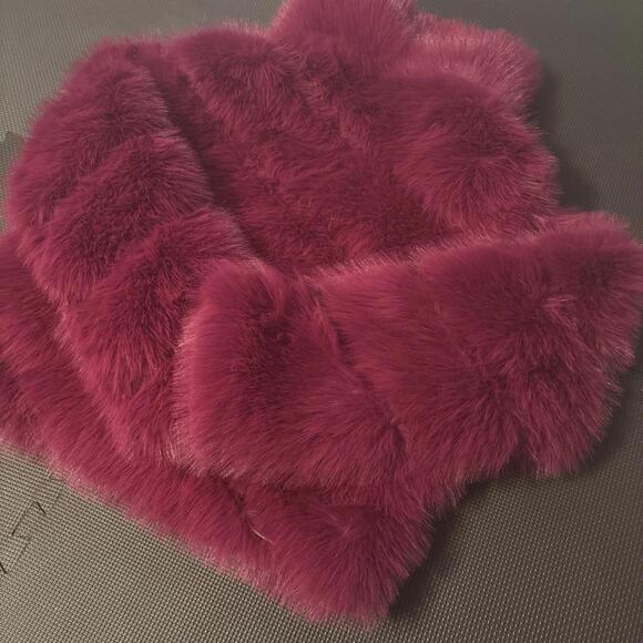 New Tamsy Purple Ruana/Cape/Cardigan/Faux Fur trim One Size Fits Most New NWT - Picture 5 of 5